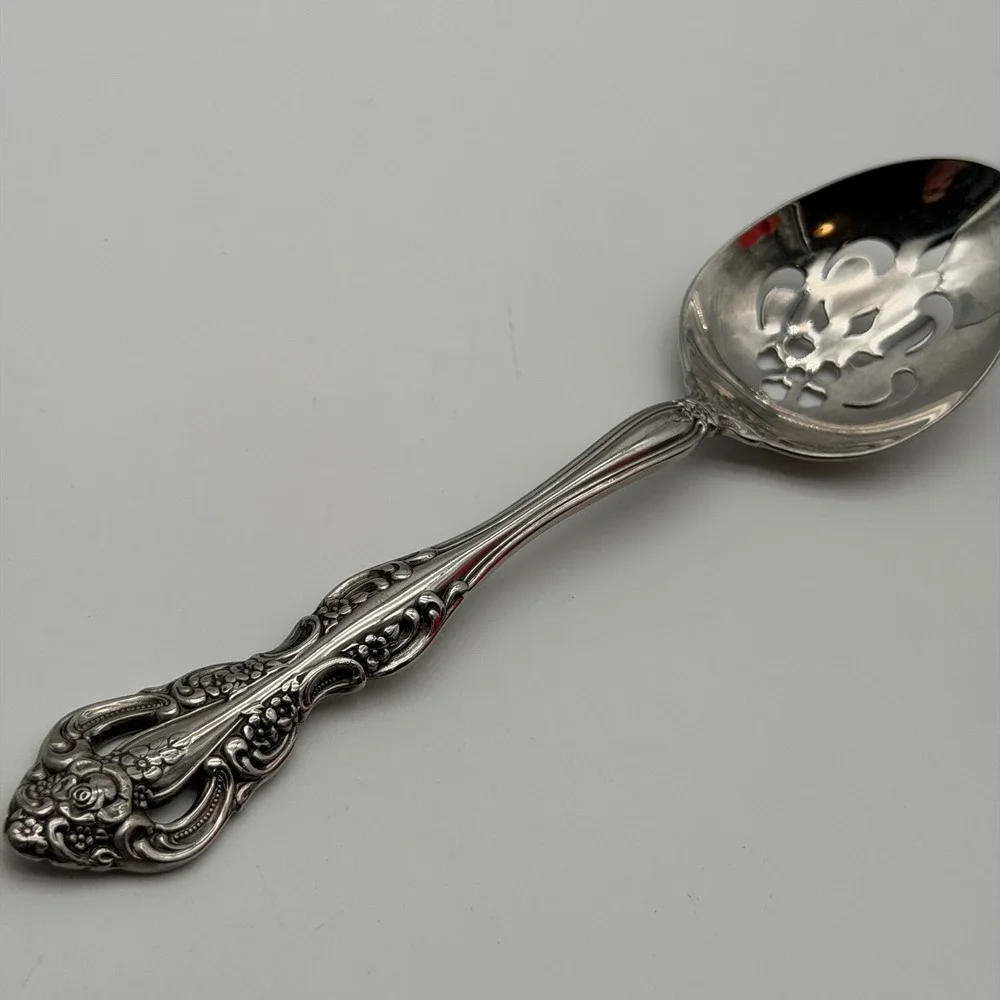 Vtg Oneida Community Brahms Stainless Flatware 4 Piece Serving Set Floral Ornate